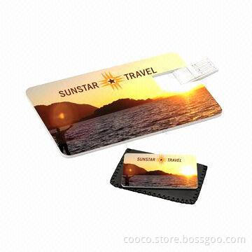 Card Shape USB Flash Drive, Imprint Based on Your Design, Customized Shapes Welcomed